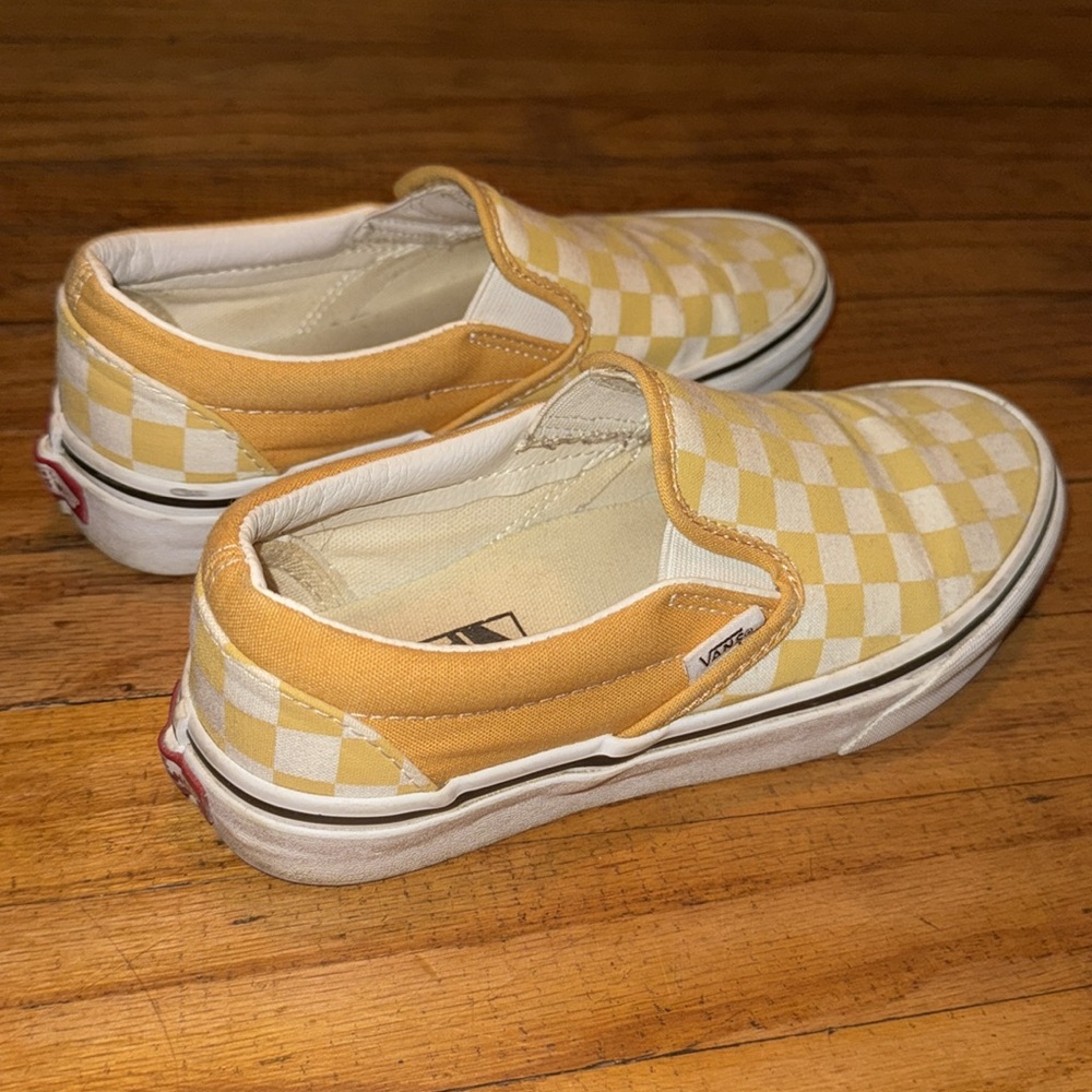 Vans Class Slip On, Mustard Yellow Checkered, Mens 4.0/Womens 5.5 - Picture 6 of 7